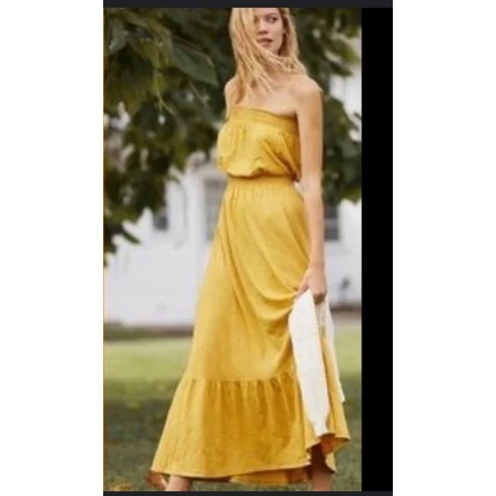 Daily Practice by Anthropologie Strapless Maxi Dress Smocked Sundress summer
